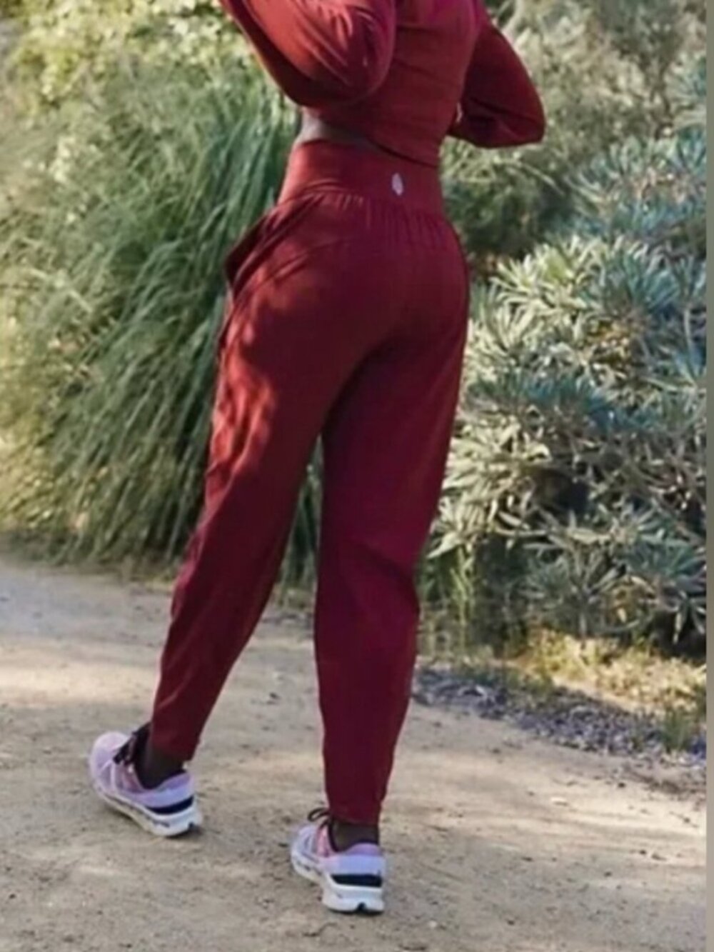 NWT Free People Never Better Structured Sweatpants in Crimson - Picture 4 of 5